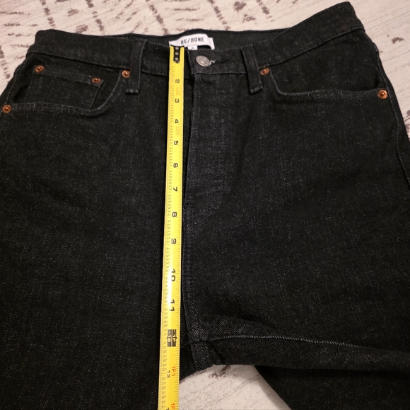 Re/Done Black Noir OP Buttonfly Raw Hem Jeans Size 29 - Picture 8 of 13